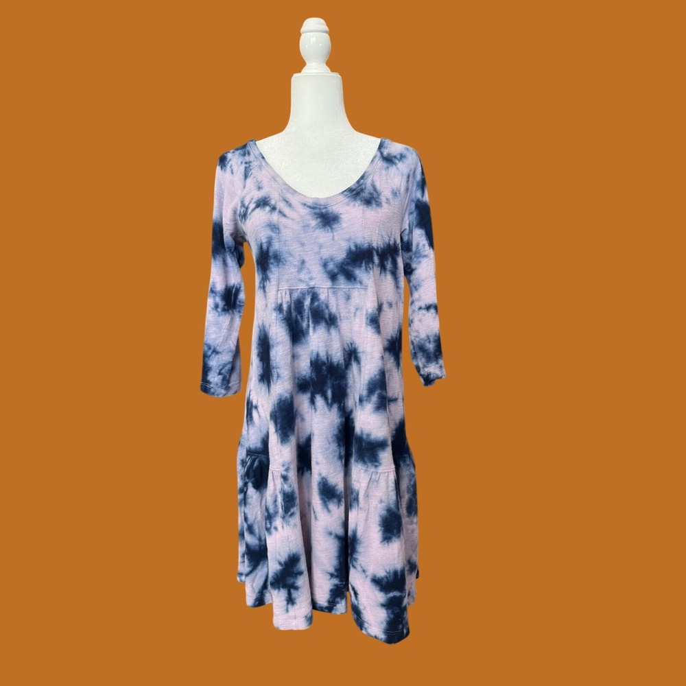 Saturday Sunday Anthropologie Tie Dye Dress Women S Purple Blue Excellent Boho